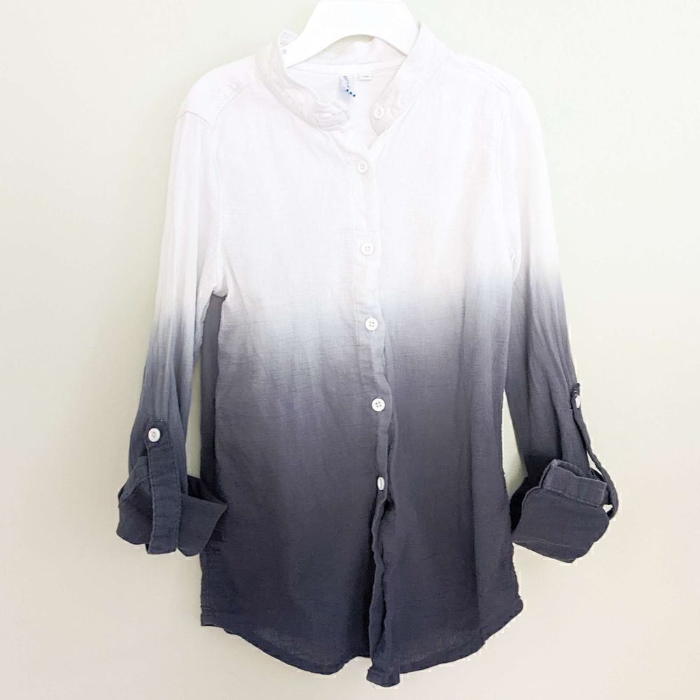 Gingham by Sovereign Code Boys Ombre Black and White Shirt